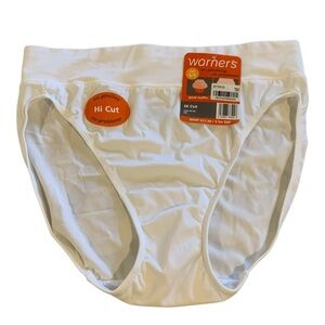 Warner White Panty No Pinching Dig-Free Comfort Waist Microfiber Hi-Cut 5138 5/s